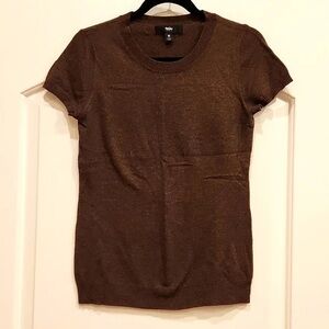 Moschino Brown Short-Sleeve Knit Tee